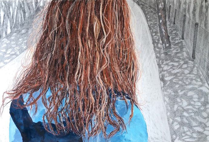 Vrouw loopt voorbij - Lea Adriaans